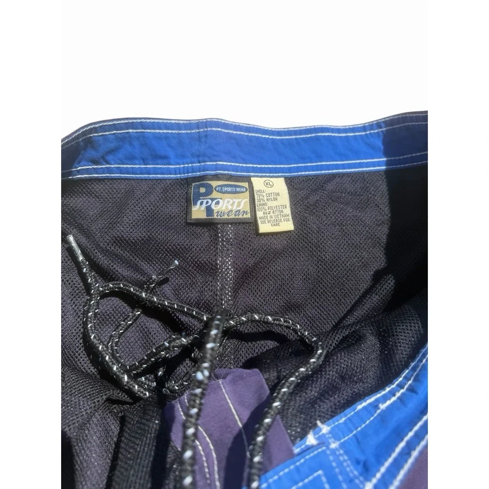 Vintage PT Sports Wear Colorblock Swim Trunks Men's XL Purple Blue Yellow Shorts